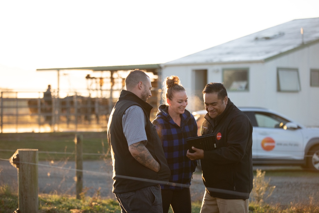 Farmer talking to Genesis