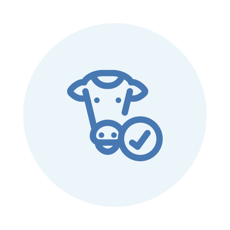 Cow with tick icon