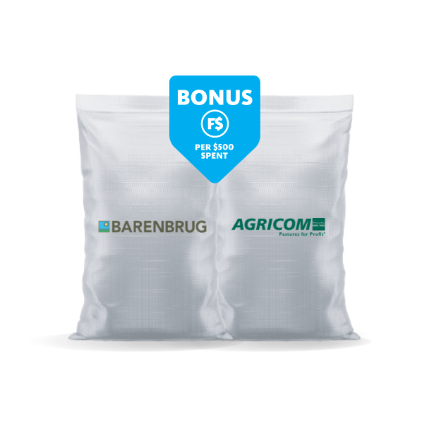 Greener Choice Bonus F$ per $500 spent on selected Barenbrug and Agricom seed