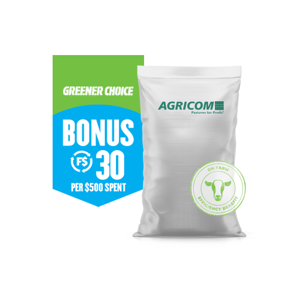 Greener Choice Bonus F$30 per $500 on selected Agricom seed products
