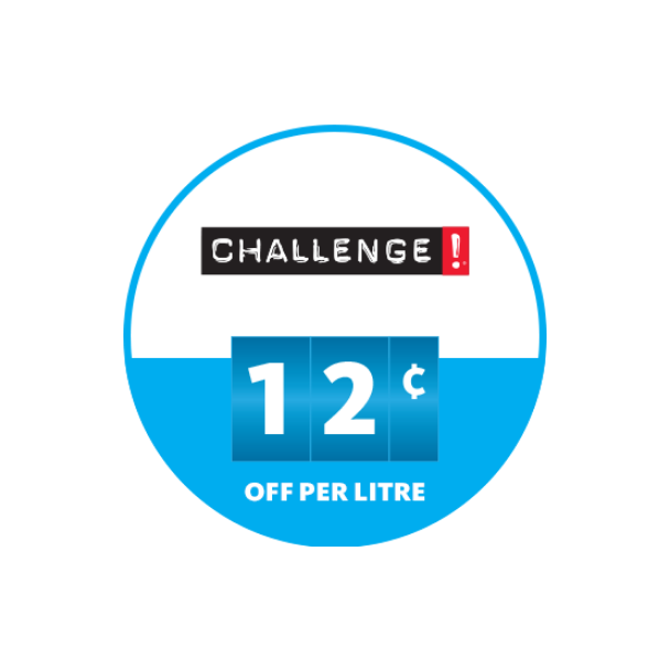 Save up to 12 cents per litre at Challenge