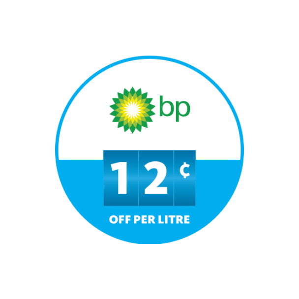 Save up to 12 cents per litre at BP