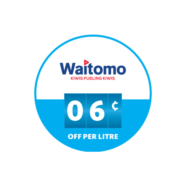 Save up to 6 cents per litre at Waitomo
