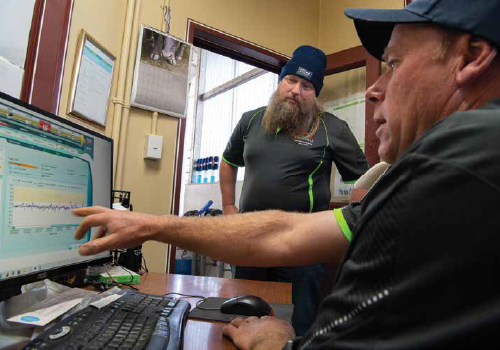farmers at computer