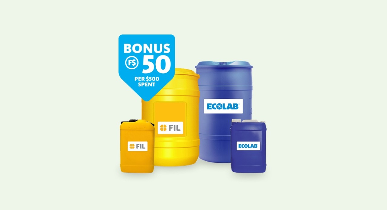 Bonus F$ on selected FIL and Ecolab products