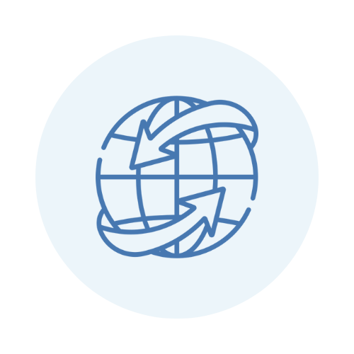 Globe with arrows icon
