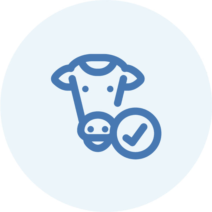 Cow with tick icon