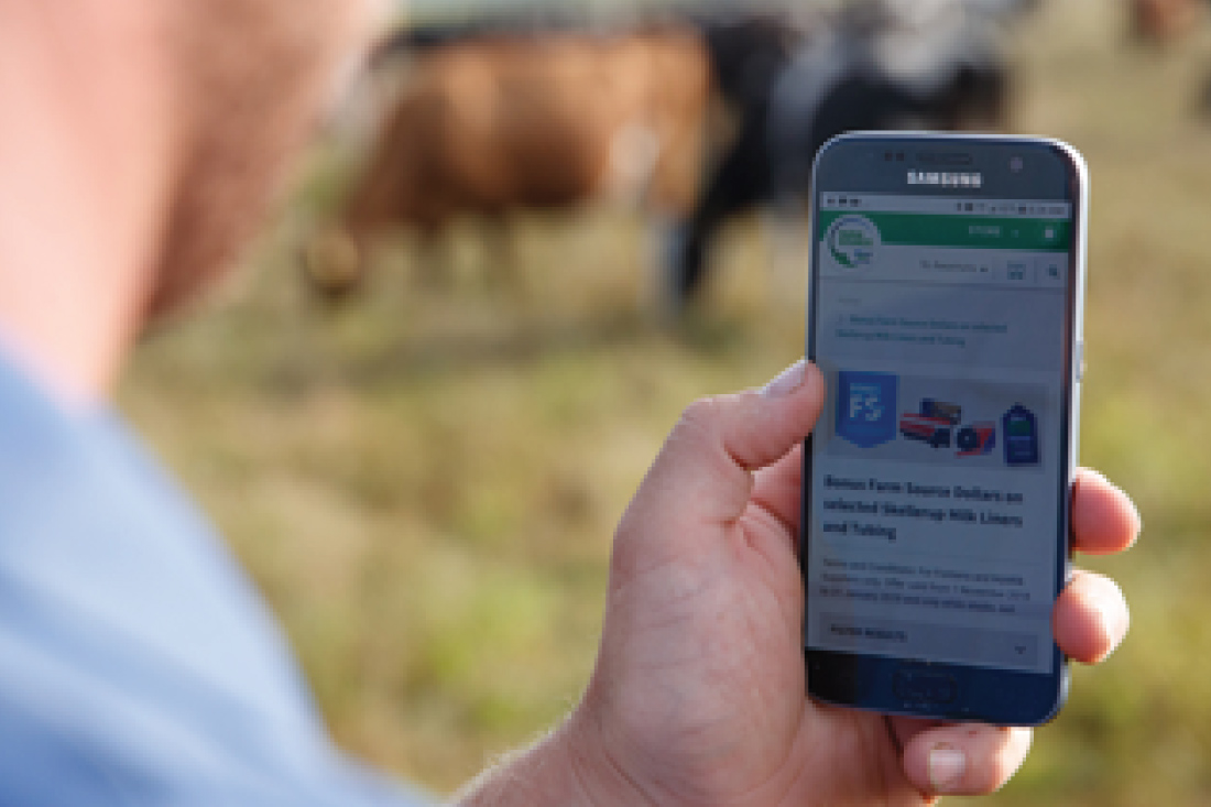 Farmer on phone